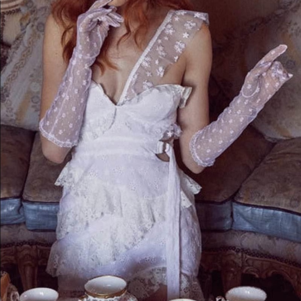 For love and lemons white lace dress size small